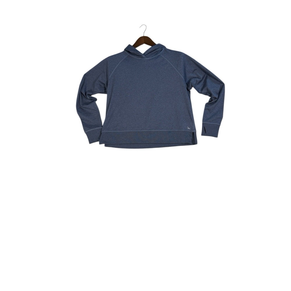 Eddie Bauer Sweatshirt Women's Size Large Blue Pullover Hoodie Lightweight Soft - Picture 2 of 11